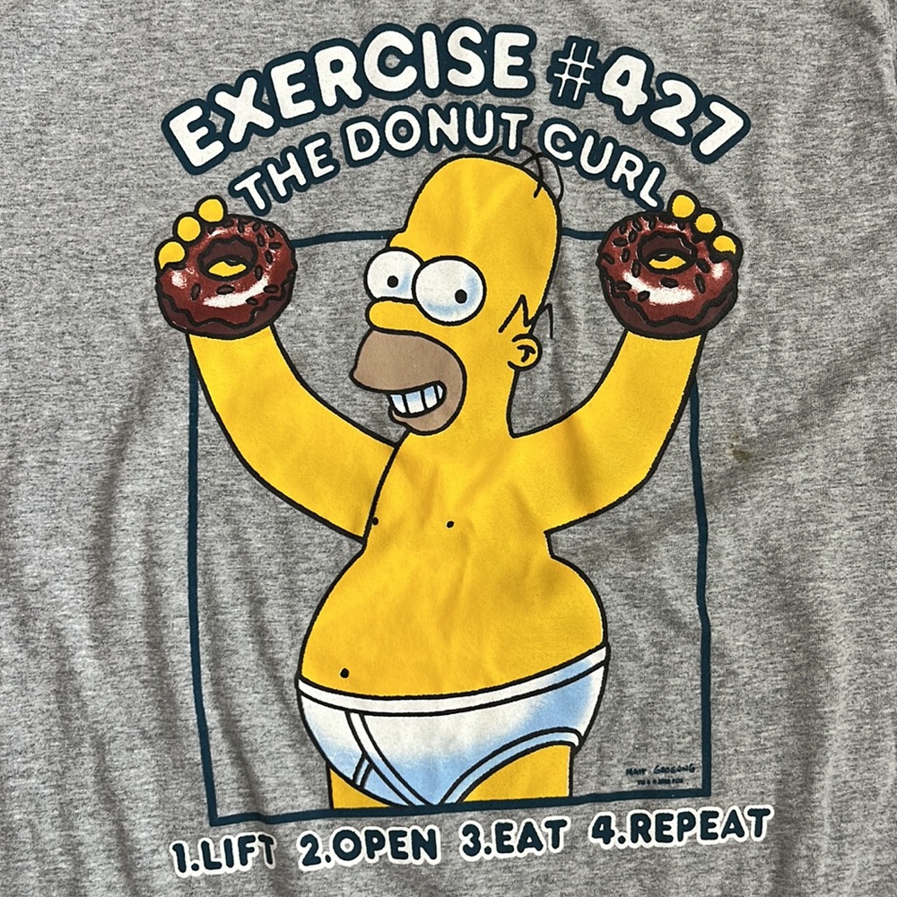 Vintage Homer Simpson "Exercise #427 / The Donut Curl Size: M